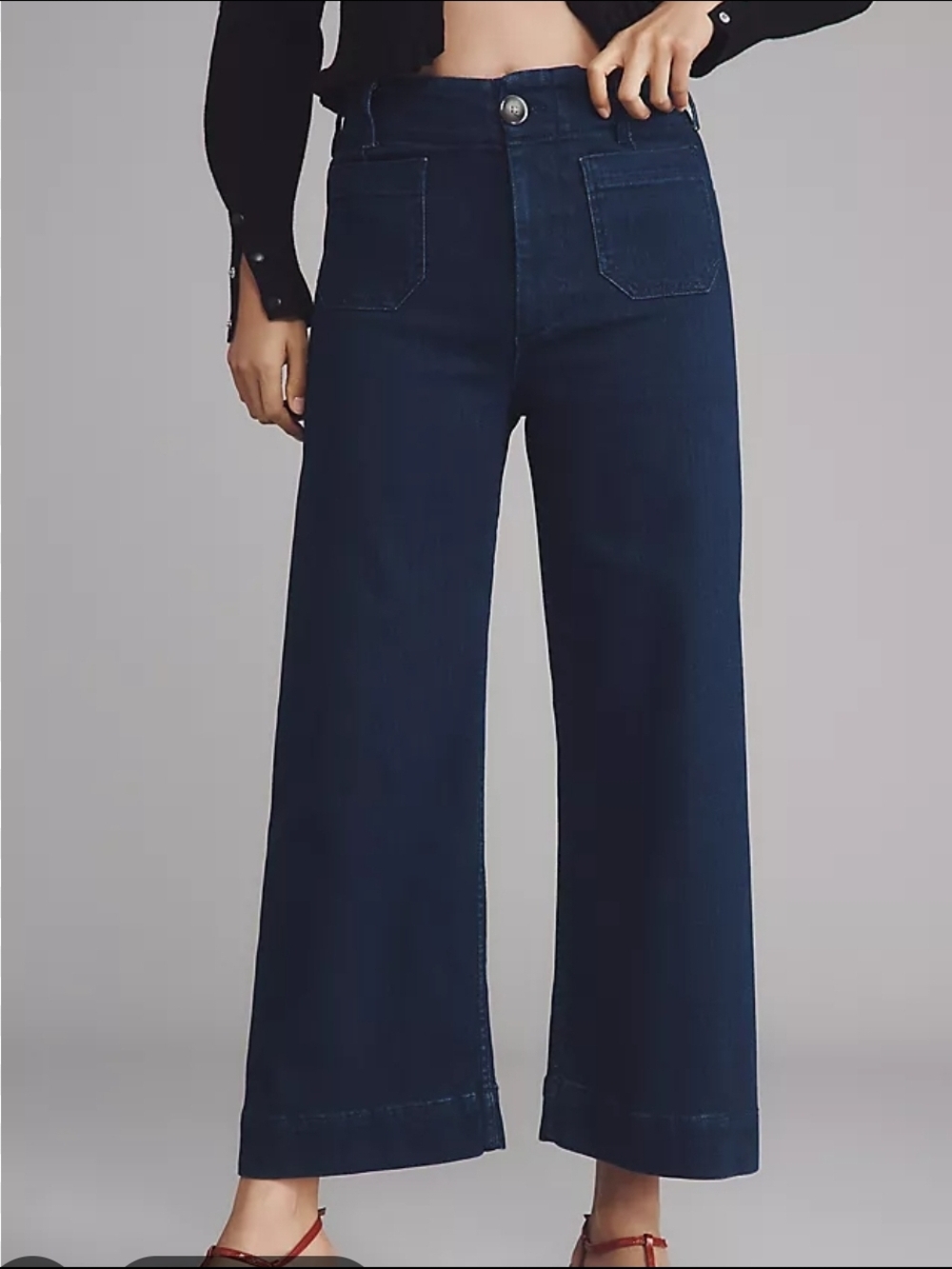 Anthropologie Colette Crop High-Rise Wide-Leg Jeans by Maeve NWOT